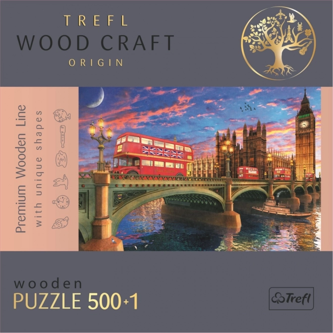 TREFL Wood Craft Origin puzzle Pałac Westminsterski z Big Benem 501 elementów