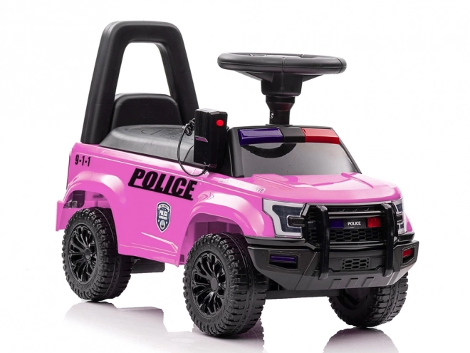 Dziecięce jeździk Policja różowy