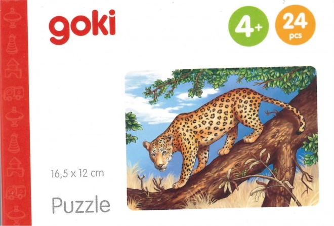 GOKI Drewniane puzzle Afrykańskie zwierzęta: Jaguar 24 elementy