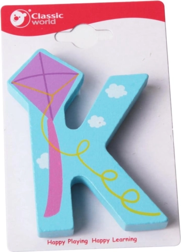 Drewniana litera K CLASSIC WORLD