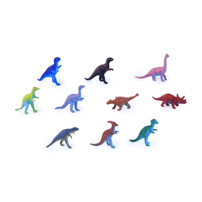 Zestaw 10 kolorowych figurek dinozaurów dla dzieci
