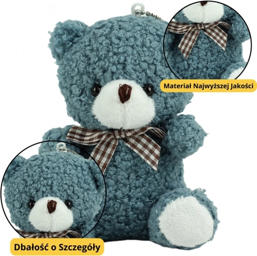 Pluszowy brelok Miś Niebieski 8 cm