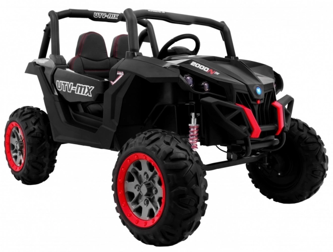 Dziecięce autko UTV-MX czarne 4x4 z MP4, zdalnym sterowaniem i oświetleniem LED