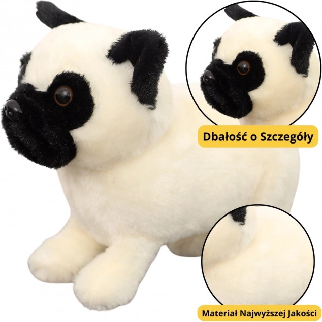 Pluszowy mops biały 19 cm