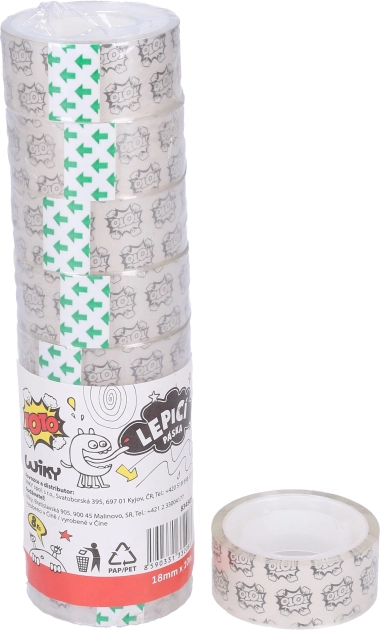 Przezroczysta taśma klejąca 18 mm x 10 m, 8 szt.