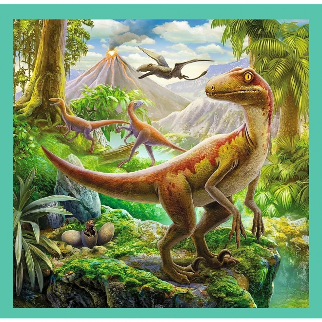 Puzzle 3w1 Świat Dinozaurów 20x19,5cm w pudełku 28x28x6cm