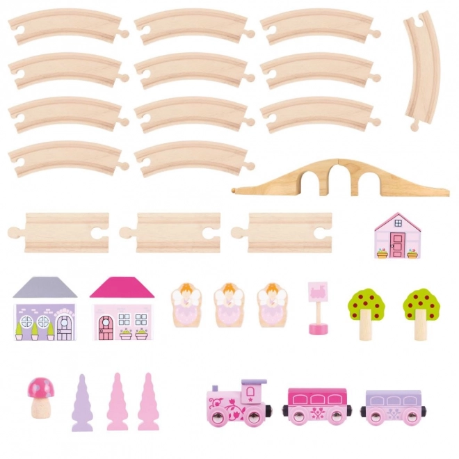 Kolejka drewniana ósemka dla księżniczek 35 części Bigjigs Rail