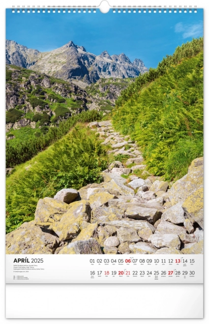 NOTIQUE Kalendarz ścienny Tatry 2025, 33 x 46 cm