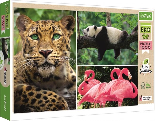 TREFL Puzzle Zwierzęta - kolaż 1000 elementów EKO