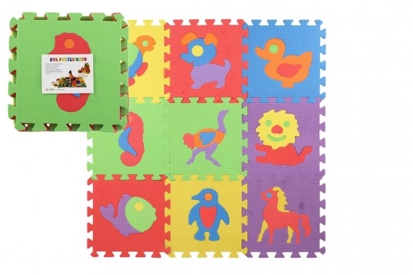 Piankowe puzzle Zwierzęta 29x29x1cm 10szt w folii