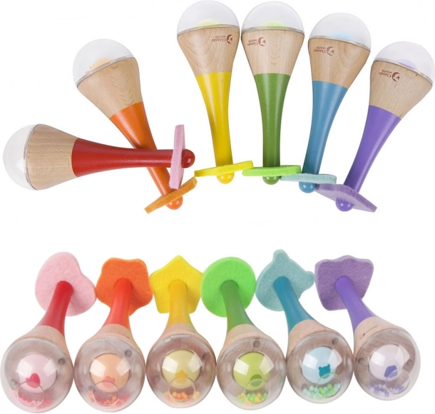 Drewniane muzyczne marakasy 2w1 dla dzieci Classic World