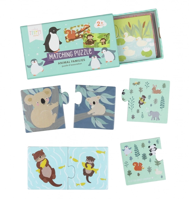 A Little Lovely Company Układające puzzle – Zvířecí rodinky