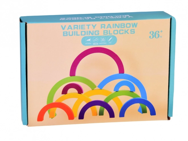 Montessori edukacyjne drewniane puzzle kolorowa tęcza + zadania ZA5328