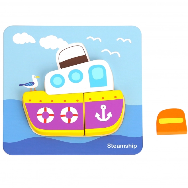 Woopie drewniane puzzle pojazdy Montessori FSC