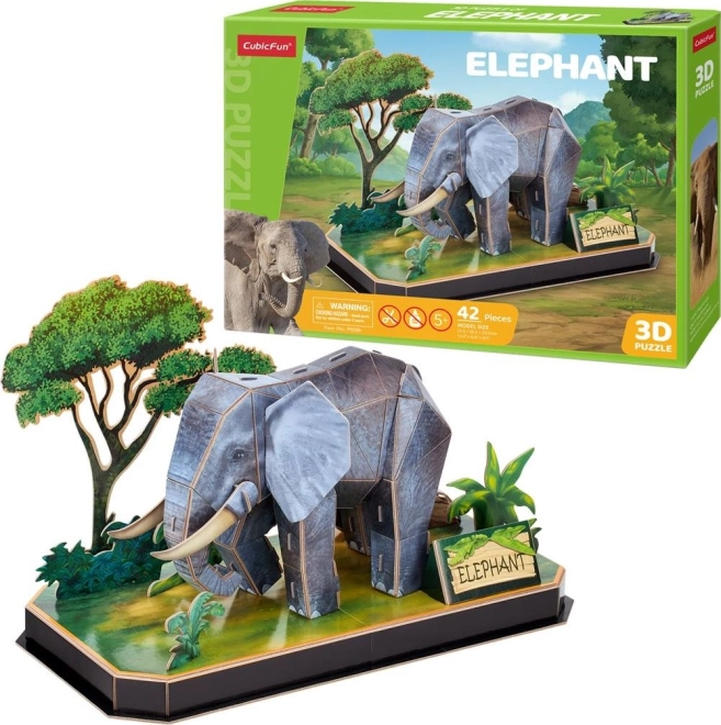 Puzzle 3D Zwierzęcy przyjaciele – słoń, 42 elementy