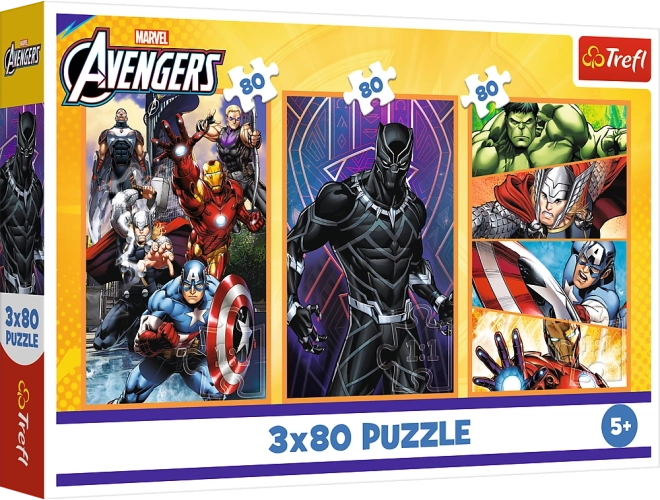 Puzzle 3x80 Akcyjne Dni - Disney Marvel Avengers