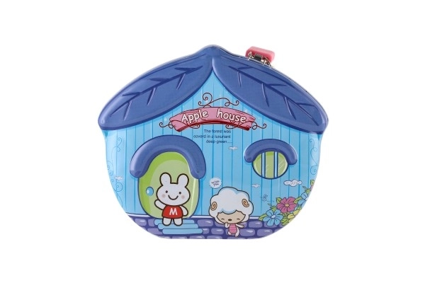Skarbonka domek blaszana z zamkiem 16x8cm - 1szt