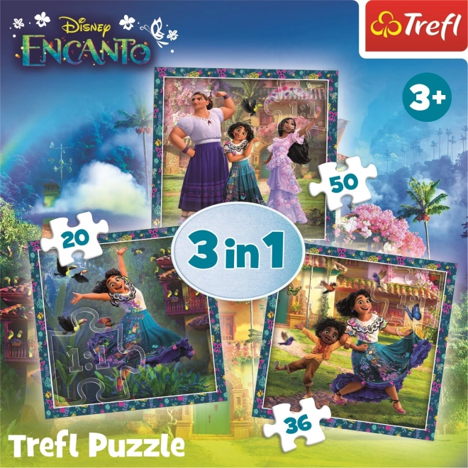 TREFL Puzzle Encanto: Postacie 3w1 (20,36,50 elementów)