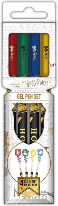 Kolorowe długopisy żelowe HARRY POTTER – zestaw 4 szt.