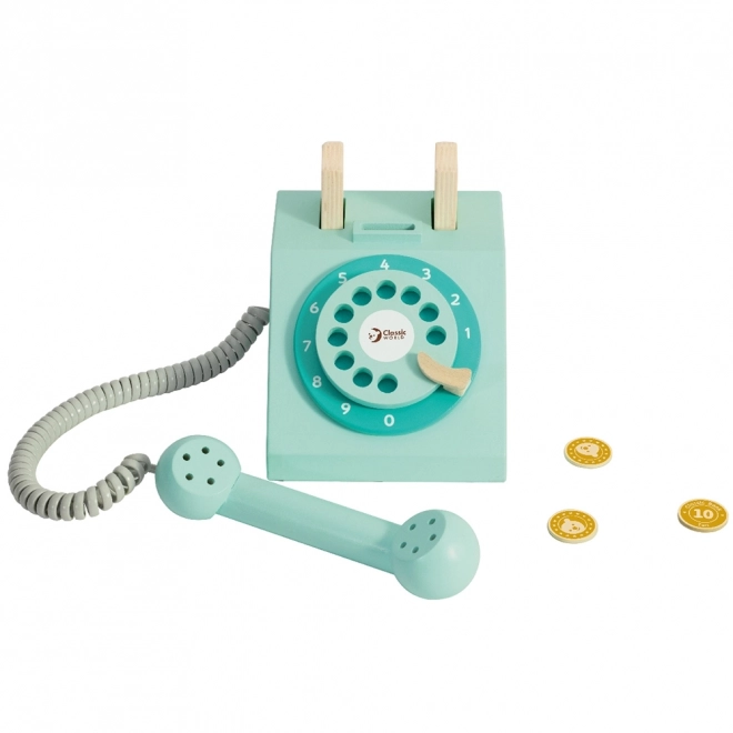 Klasyczny drewniany telefon dla dzieci