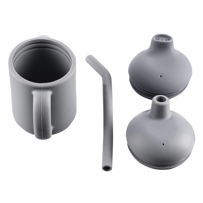 Silikonowy kubeczek 2w1, Dove Grey