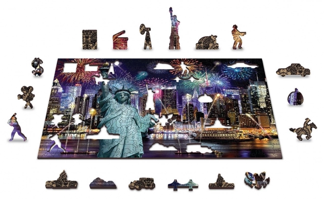 Drewniane puzzle Nocny Nowy Jork 2w1