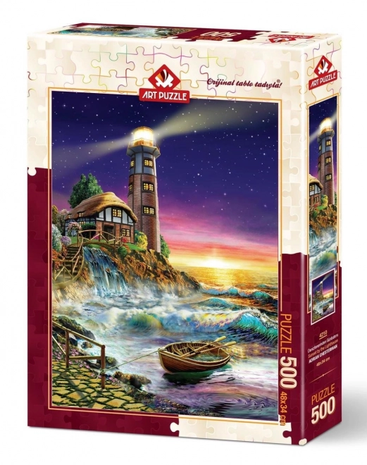 ART PUZZLE Puzzle Zachód słońca przy latarni 500 elementów