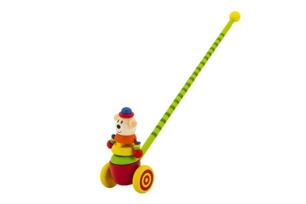 Drewniana pchacz klaun 60 cm