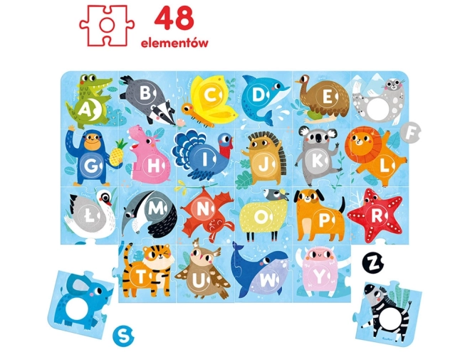 CzuCzu duże puzzle z otworem Alfabet