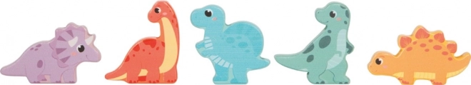 Drewniane puzzle pamięciowe dinozaury