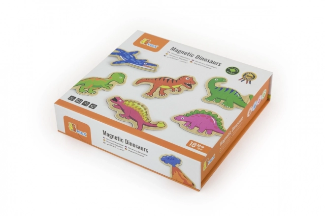 Drewniane magnesy 20 szt. - dinozaury