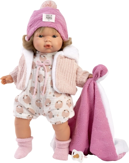 Llorens Lola realistyczna lalka z dźwiękami i miękkim materiałowym ciałem 38 cm