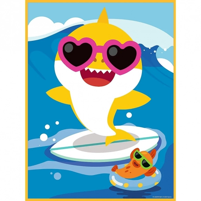 Baby MAXI 2x10 elementów puzzle Dzień Szczęśliwego Rekina, Baby Shark