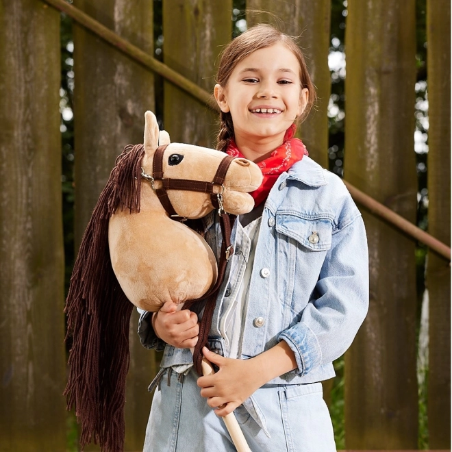 HOPPIHORSE koń na patyku hobby horse rozmiar A3 beżowy