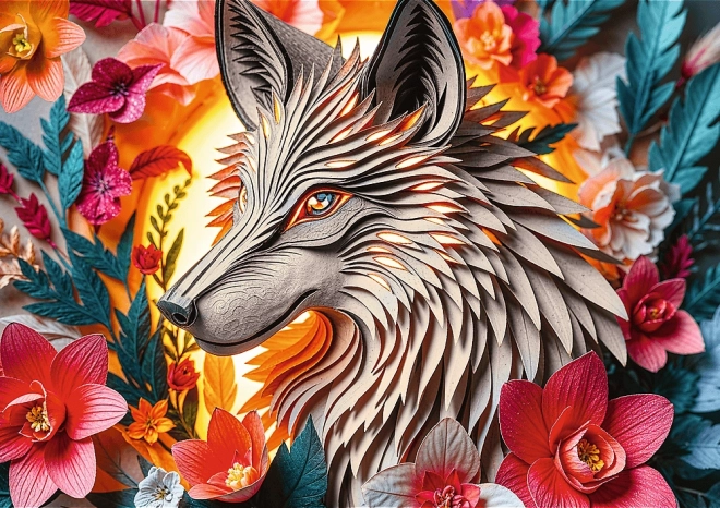 papierowa sztuka puzzli: wilk 1000 elementów