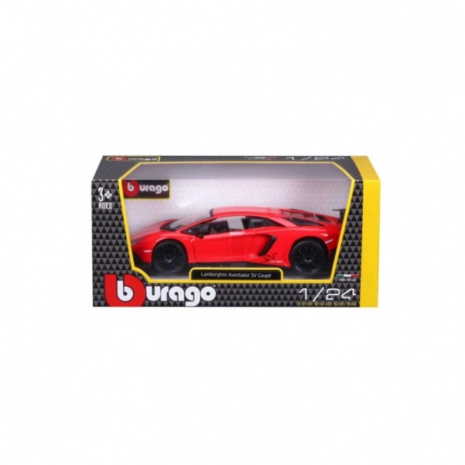 Metalowy model Bburago Lamborghini Aventador czerwony 1:24