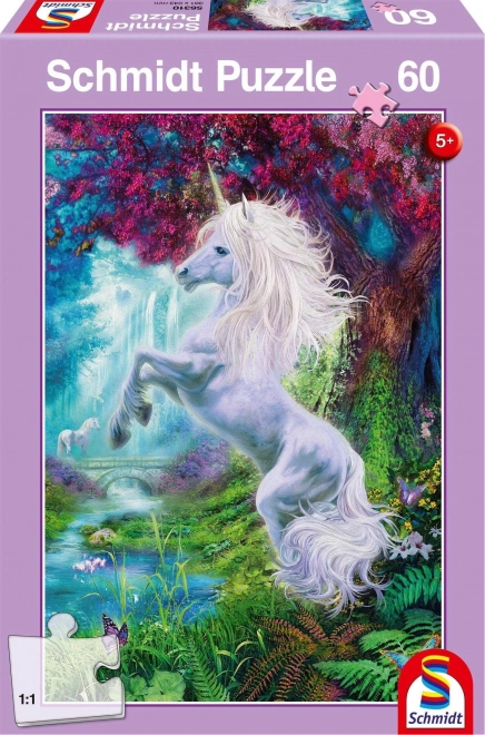 Puzzle Jednorożec w zaczarowanym ogrodzie 60 elementów