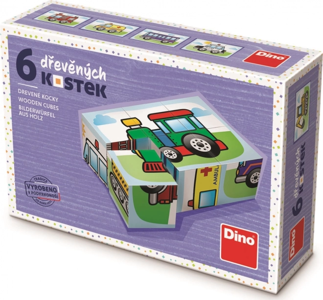 Obrazkowe kostki Transport 6 kostek