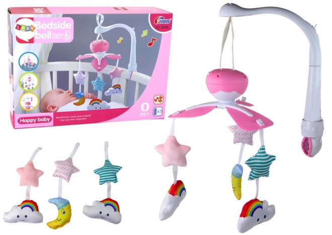 Dziecięce łóżeczko Carousel Baby Sound Sky Pink