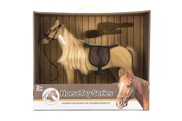 Koń duży do czesania z akcesoriami plastik 38cm w pudełku 40x34,5x12cm
