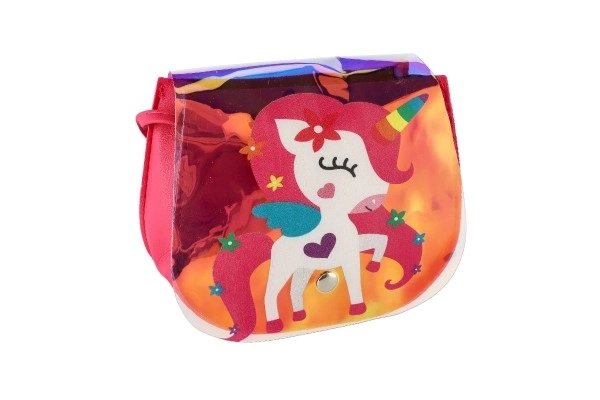 Torebka/torba tęczowy jednorożec plastik 4 kolory w woreczku 17x15x3cm