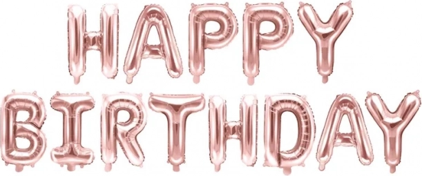 Foliowe baloniki Happy Birthday – Różowe złoto
