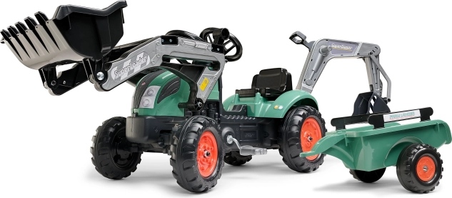 Dziecięcy traktor na pedały z ładowaczem i przyczepą FALK dla dzieci 2–5 lat