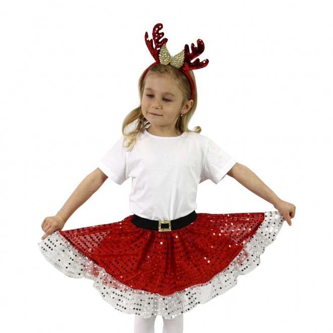 Dziecięcy kostium TUTU spódniczka świąteczny renifer z opaską