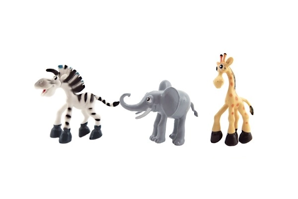 Zwierzątka wesołe safari ZOO plastik 9-10cm 6szt w woreczku