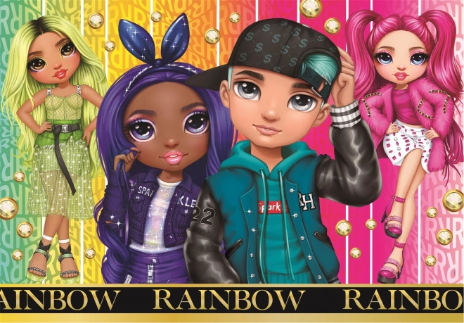 CLEMENTONI Brilliant puzzle Rainbow High: Jade, Krystal, River a Stella 104 elementów