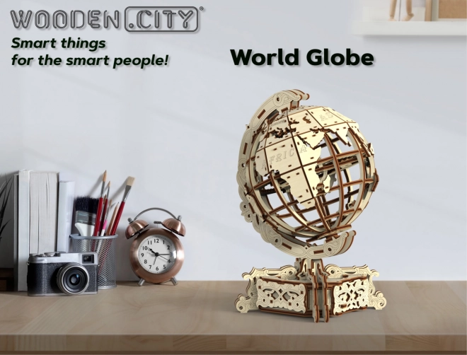 Drewniane Miasto 3D puzzle Globus 231 elementów