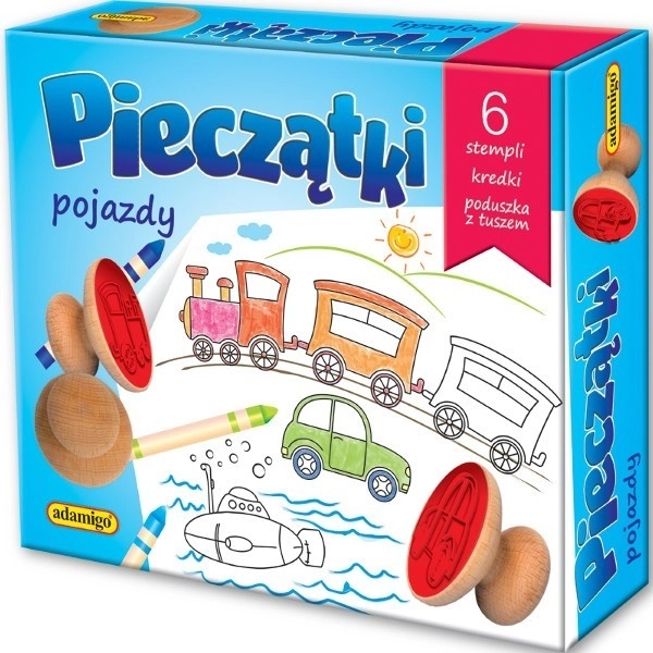 Drewniane stempelki z motywami pojazdów