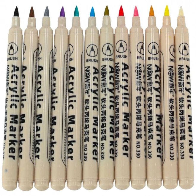 Wodoodporne akrylowe markery do tkanin i kamieni DIY 12 szt.