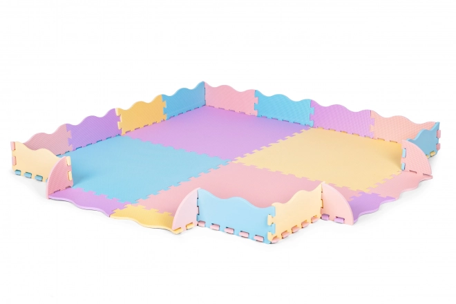Kolorowa piankowa mata dla dzieci z ogrodzeniem 141,5x141,5 cm 24 szt. IPLAY